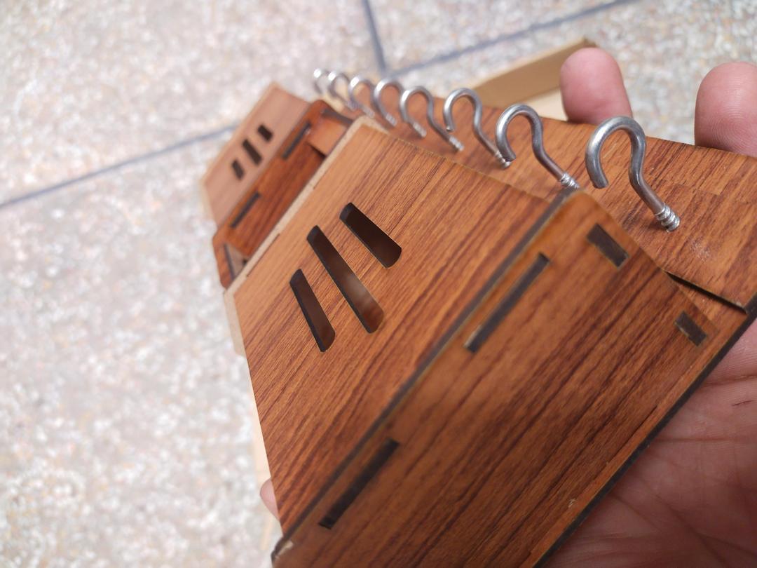 Wooden Key & Phone Holder with Phone Slots