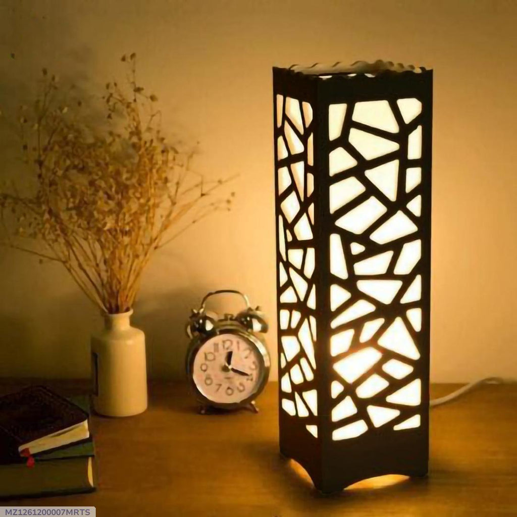 Wooden Night Lamp with Geometric Pattern for Home Office Bedroom