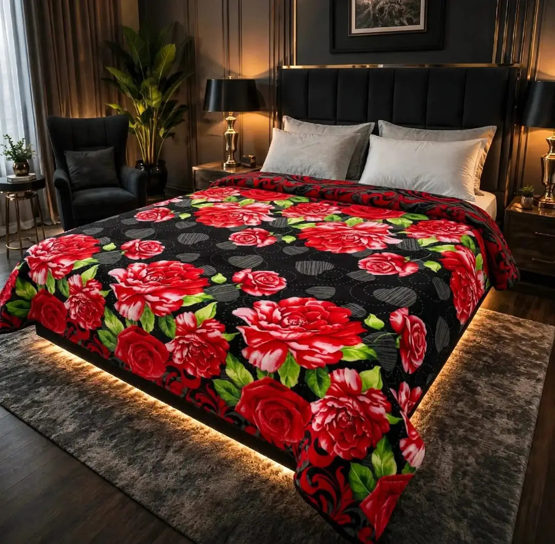 Stylish Fleece Printed Double Bed Blanket