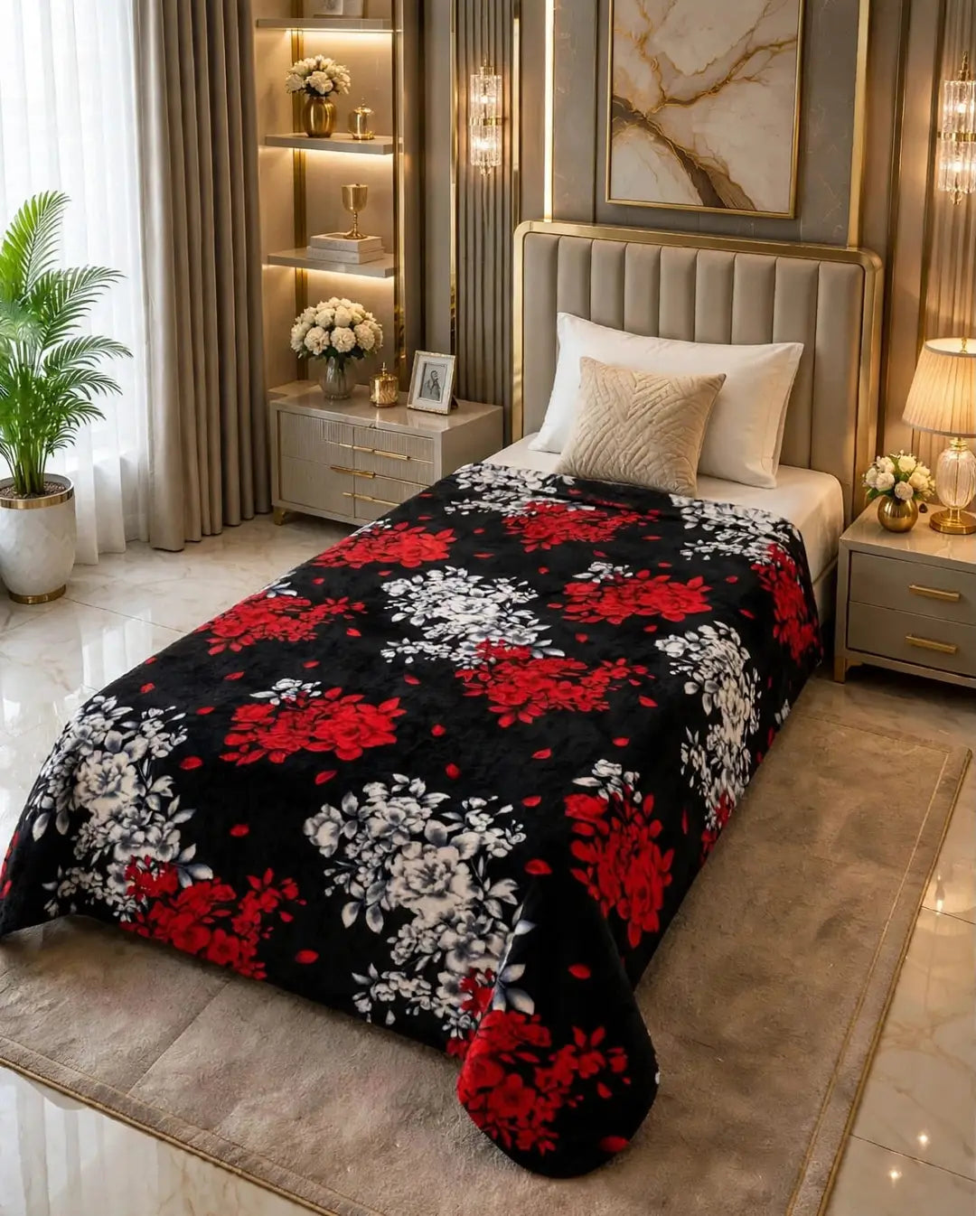 Stylish Fleece Printed Single Bed Blanket