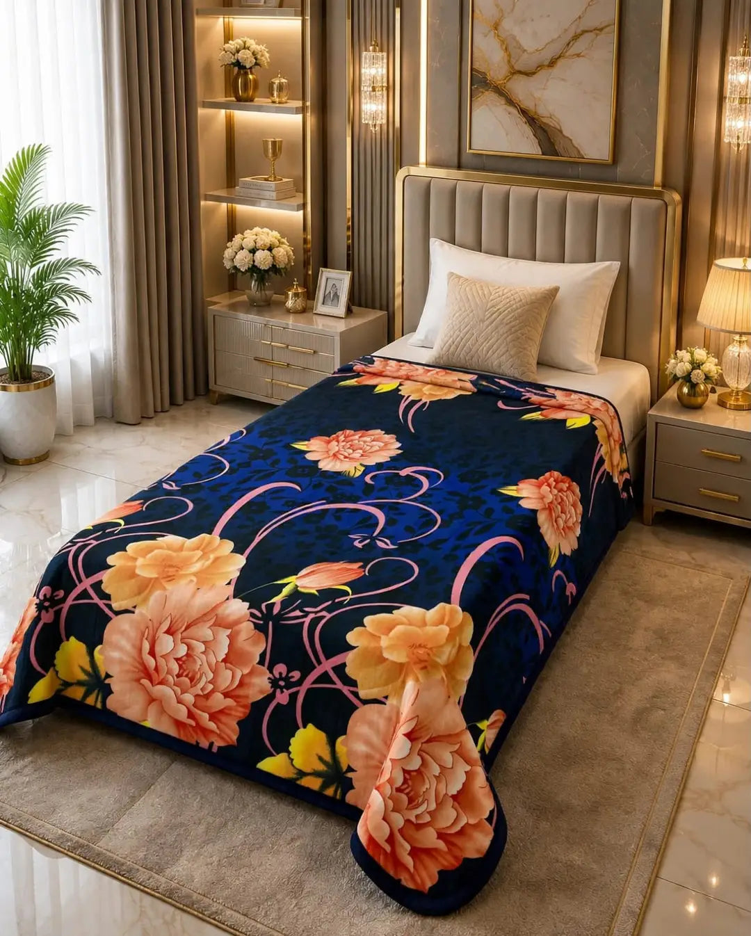 Stylish Fleece Printed Single Bed Blanket