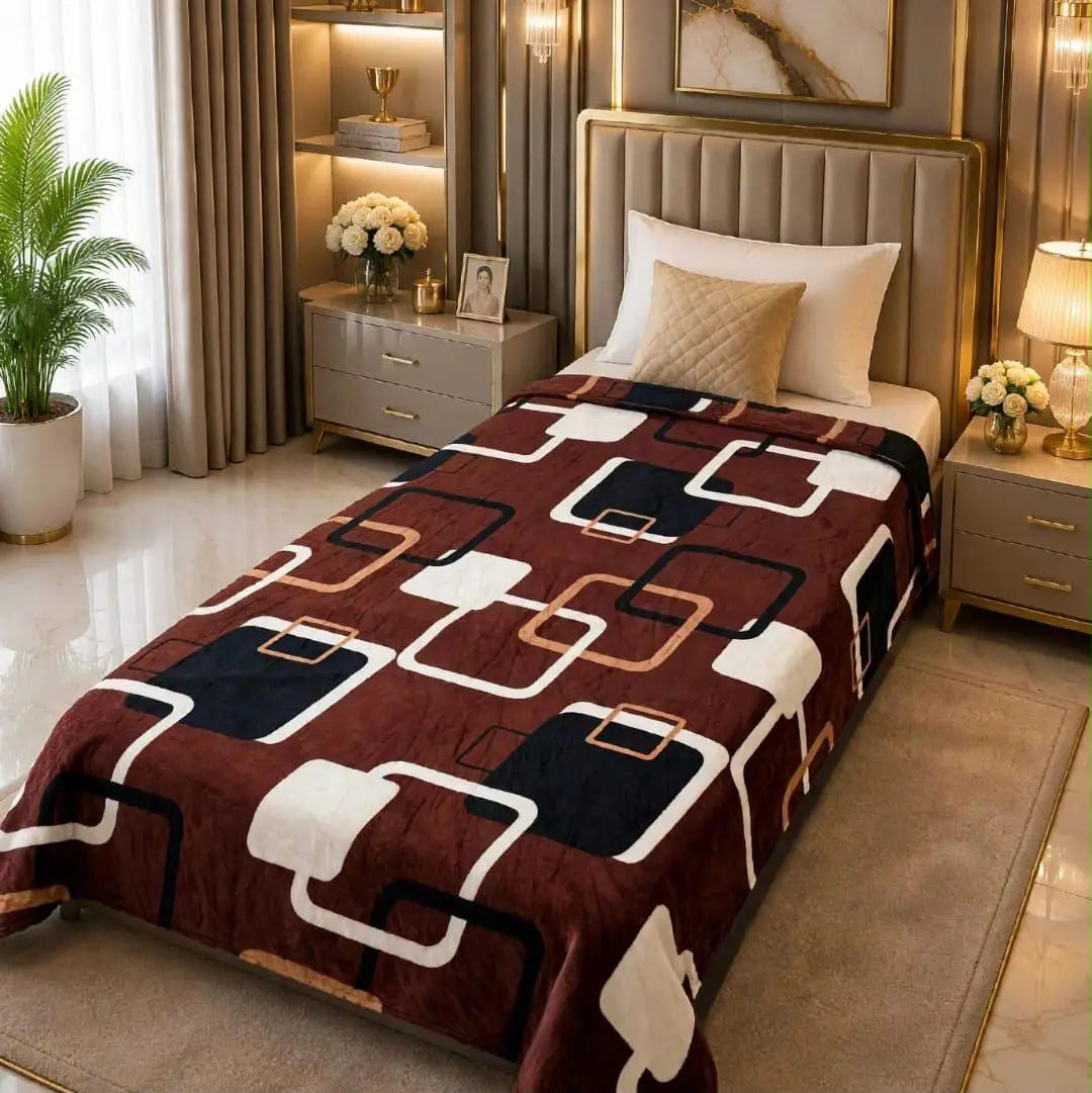 Stylish Fleece Printed Single Bed Blanket