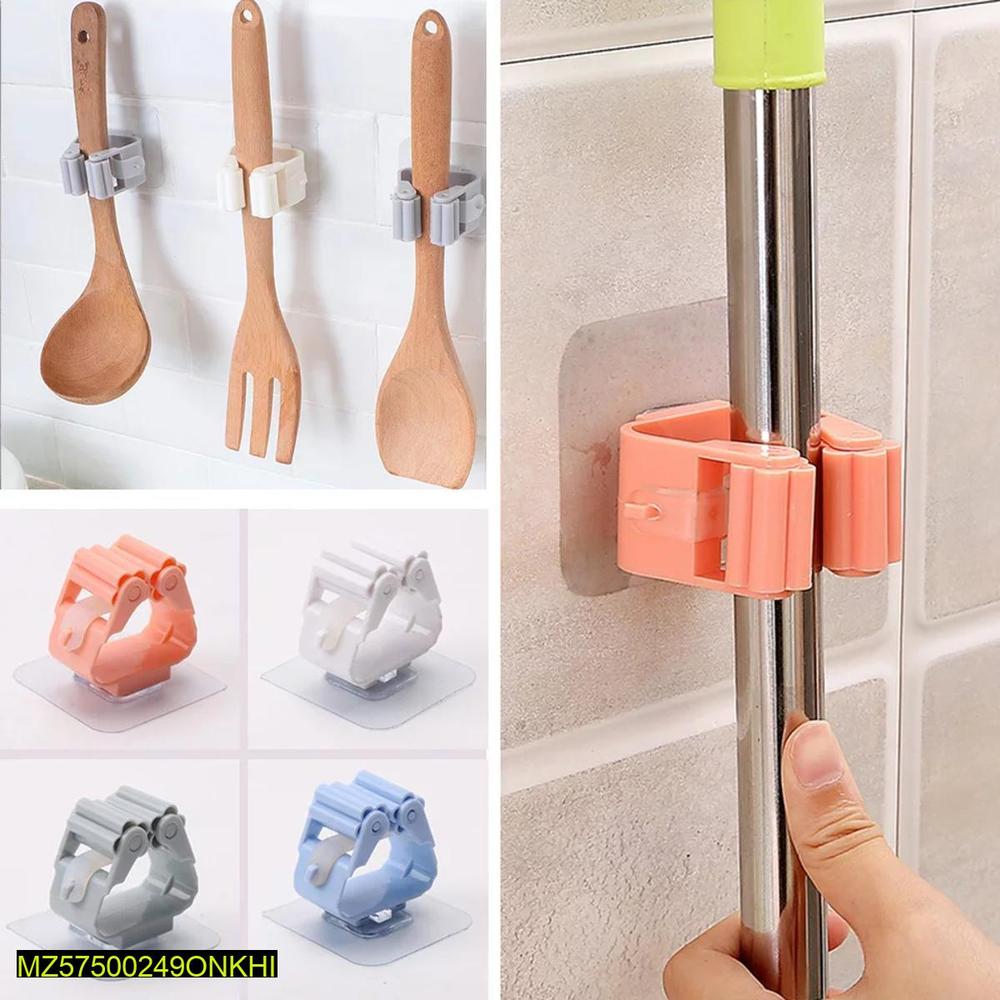 Wall Mounted Mop Holder Pack of 3 No Glue Residue
