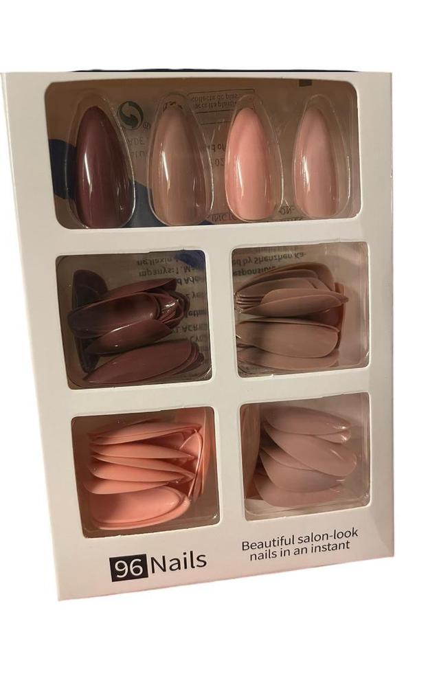Acrylic Nail Set 96 Pcs Mauve Pink No Glue